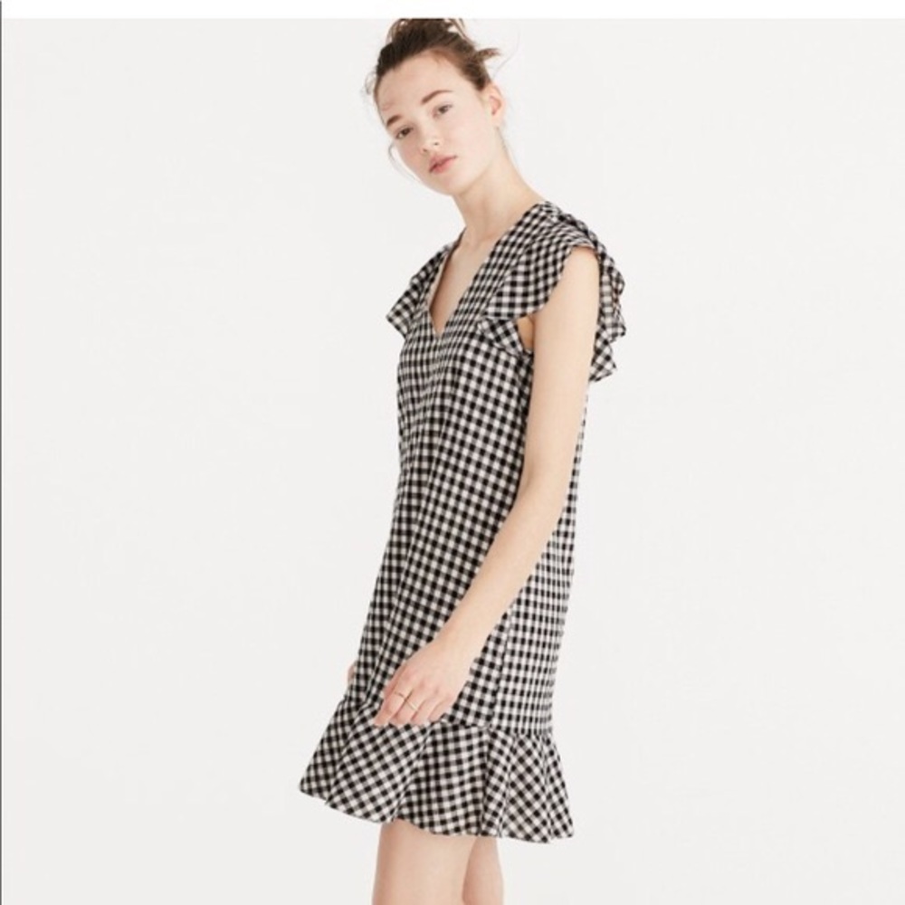 Madewell Gingham Ruffle Dress